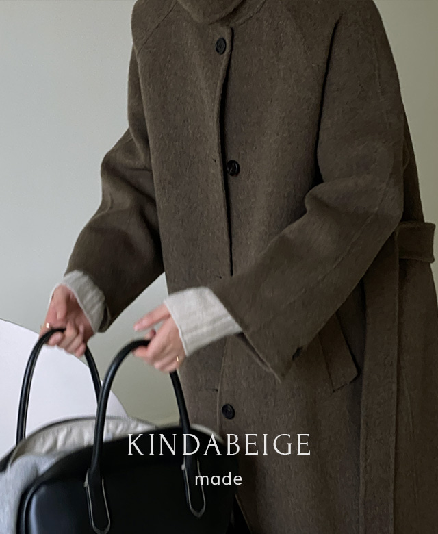 [kindabeige] 노벨 클래식 핸드메이드 코트 (brown),kindabeige