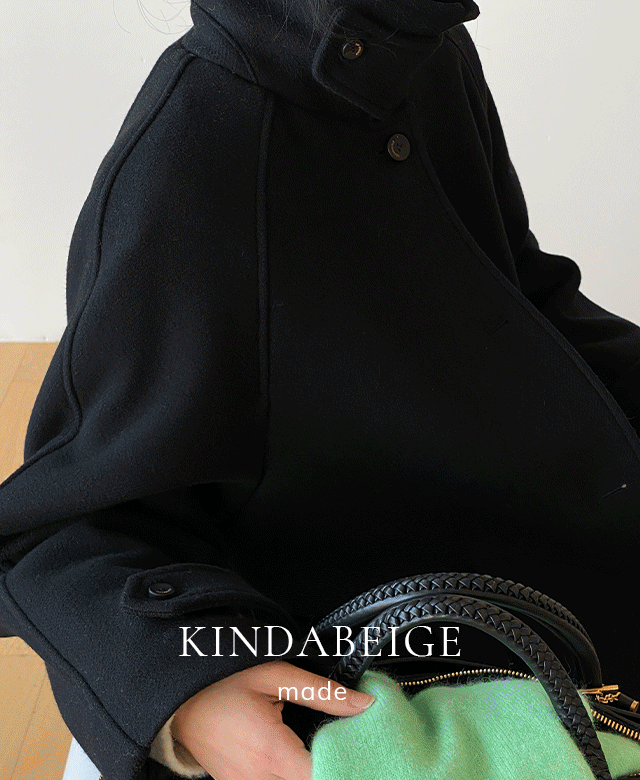 [kindabeige] [*3온스] 스펜서 발마칸 하프 코트 (black),kindabeige