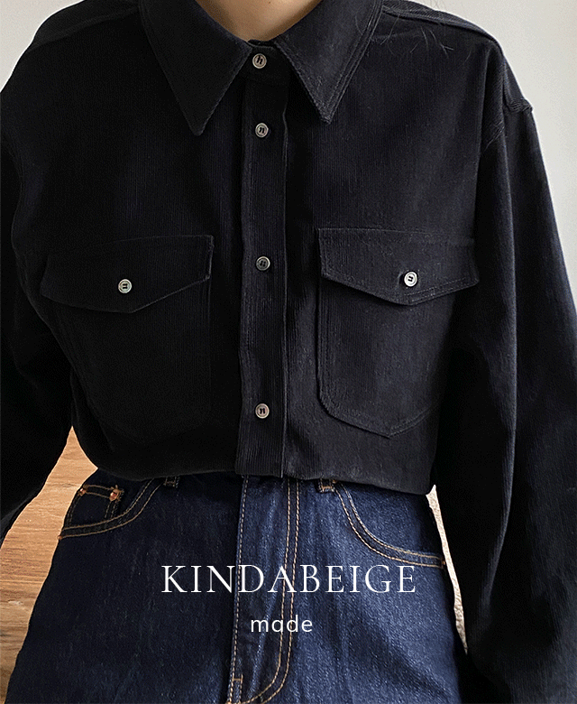 [kindabeige] 시애틀 윈터 코듀로이 셔츠 (black),kindabeige
